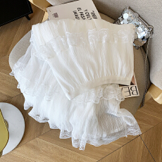 批发<b class='q'>半身裙</b>白色半裙女夏2026新款a字长裙长款纱裙蛋糕裙梨型身材遮胯