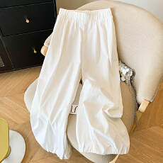 批发松紧高腰显瘦阔腿灯笼裤女2026春夏季新款薄款收口休闲百搭长裤子