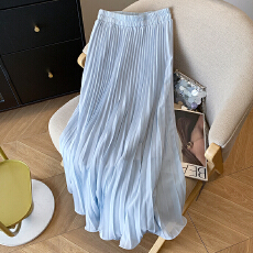 批发<b class='q'>雪纺</b>百褶<b class='q'>半身裙</b>2026夏季新款高腰显瘦A字中长裙女裙子