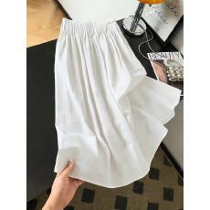 批发白色a字<b class='q'>百褶</b><b class='q'>半身裙</b>女2025夏装新款设计感小众高腰中长款大摆伞裙