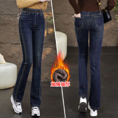 批发时尚气质微喇<b class='q'>弹力</b><b class='q'>牛仔裤</b>女加绒保暖