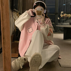 批发春季新品菱形绣花美式复古运动棒球服春秋外套情侣宽松<b class='q'>夹克</b>