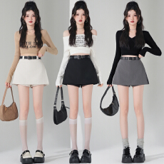 批发实拍灰色侧边开叉西<b class='q'>装</b>裙<b class='q'>裤</b>女2026春夏秋新款包臀a字半身裙短裙女