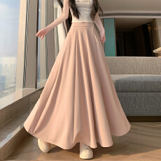 批发实拍2026春夏新款显瘦大裙摆垂坠感<b class='q'>拖地</b><b class='q'>长裙</b>阔腿半身裙花苞蓬蓬裙