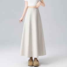 批发实拍灰色西装半身裙女2026春夏新款高腰垂感a字伞裙中长款大摆裙