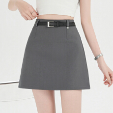 批发实拍灰色西装短裙女2026春夏新款高腰显瘦a字包臀小个子半身裙子