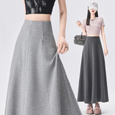 批发实拍百褶半身裙女2026春夏新款百搭高腰显瘦a字大摆伞裙休闲长裙