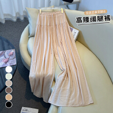 批发实拍韩系百褶半身<b class='q'>裙裤</b><b class='q'>女</b>夏季薄新款高腰显瘦设计感压褶休闲阔腿<b class='q'>裤</b>