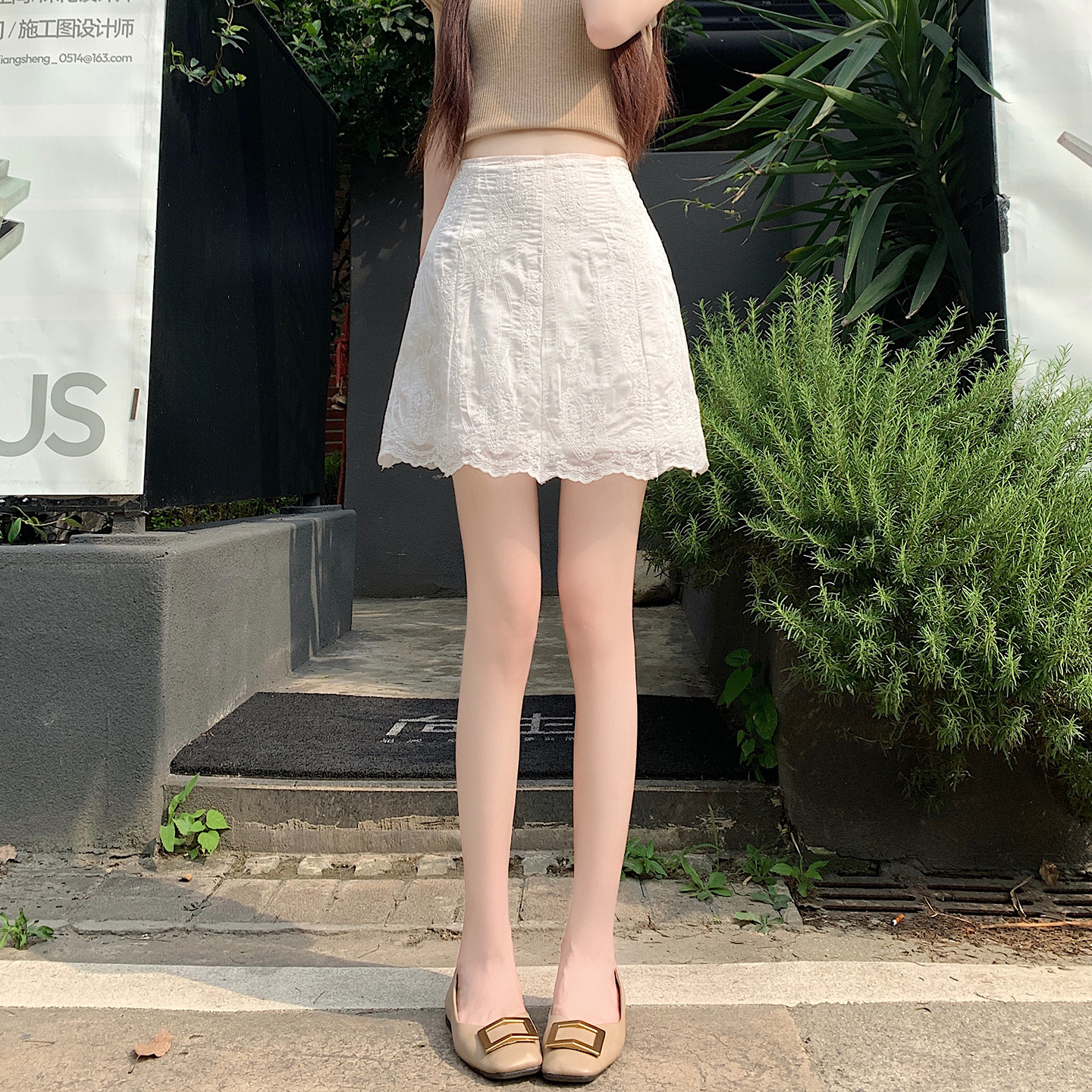 실사 레이스 조각 타이트 스커트 반신 스커트 여성 2026 새로운 캐주얼 다용도 노출 방지 핫걸 한 마디 미니 스커트