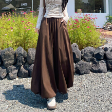 批发实拍花苞裙裤女2026秋冬新款<b class='q'>高腰</b>宽松垂感慵懒九分灯笼阔腿裤裙女