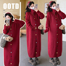 批发实拍现~秋冬慵懒风高级设计感洋气彩扣高领加厚毛衣连衣裙