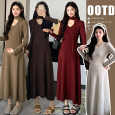 批发实拍現货~2026早春新品懒人必备简约四色穿搭针织围脖长款连衣裙