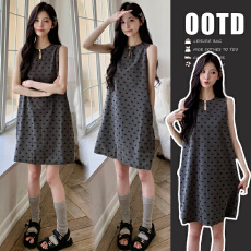 批发实拍现~2026夏装新品韩版时尚<b class='q'>宽松</b>无袖背心简约蝴蝶结<b class='q'>连衣裙</b>