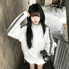 批发波点防晒衫女夏季2026新款韩系户外宽松轻薄透气空调衫立领外套潮