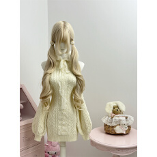 实拍实价SISI日杂宅”法式时尚气质蕾丝花边修身麻花纹针织毛衣裙