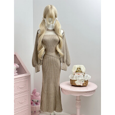 批发实拍实价甜水银座muse裙 日系系带罩衫 <b class='q'>无袖</b>背心针织连衣裙两件套