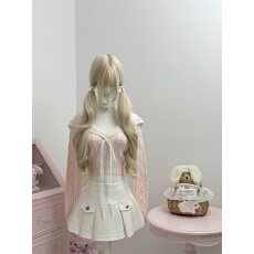 批发实拍实价SISI JIANG<b class='q'>海军风</b>甜美纯欲V领绞花针织毛衣A字百褶裙