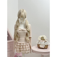 批发CreamySweet 桃系私藏 100羊毛甜美蝴蝶结毛衣收腰粉色针织衫上衣