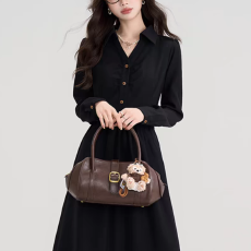 批发法式气质衬衫裙赫本风小黑裙女秋季新款<b class='q'>连衣裙</b>