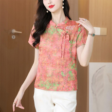 批发夏季时尚妈妈装<b class='q'>气质</b>中<b class='q'>年</b>女装宽松新中式小衫套装新款婆婆装