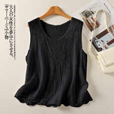 批发实拍·慵懒风刺绣百搭背心<b class='q'>文艺</b><b class='q'>复古</b>范无袖小衫宽松显瘦上衣女