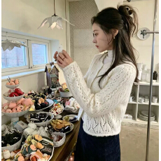 有货·法式甜美百搭针织镂空小外套韩系软妹质感毛衫减龄显瘦上衣