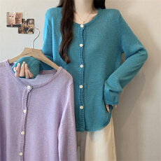 批发实拍2026<b class='q'>夏</b>季新款大码胖MM显白针织长袖开衫温柔风毛衣上衣