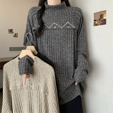 批发实拍<b class='q'>秋</b>冬大码半高领抓绒保暖长袖T恤打底衫宽松内搭中长款上衣女