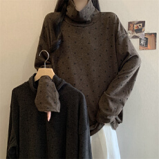 批发实拍~胖MM中长款加绒打底衫女<b class='q'>秋</b>冬休闲长袖T恤大码百搭显瘦上衣