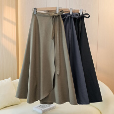 批发2026实拍大码女装夏季设计感中长款a字裙一片式半身裙