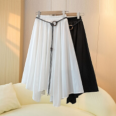 批发实拍大码设计感<b class='q'>半身裙</b>女2026夏季新款中长裙遮肉显瘦A字裙