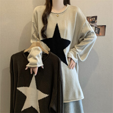 批发实拍2026秋<b class='q'>冬</b>新款大码女装胖mm中长款宽松显瘦针织打底衫毛衣潮