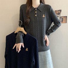批发档口实拍<b class='q'>秋</b>装新款学院风大码针织衫显瘦洋气上衣毛衣