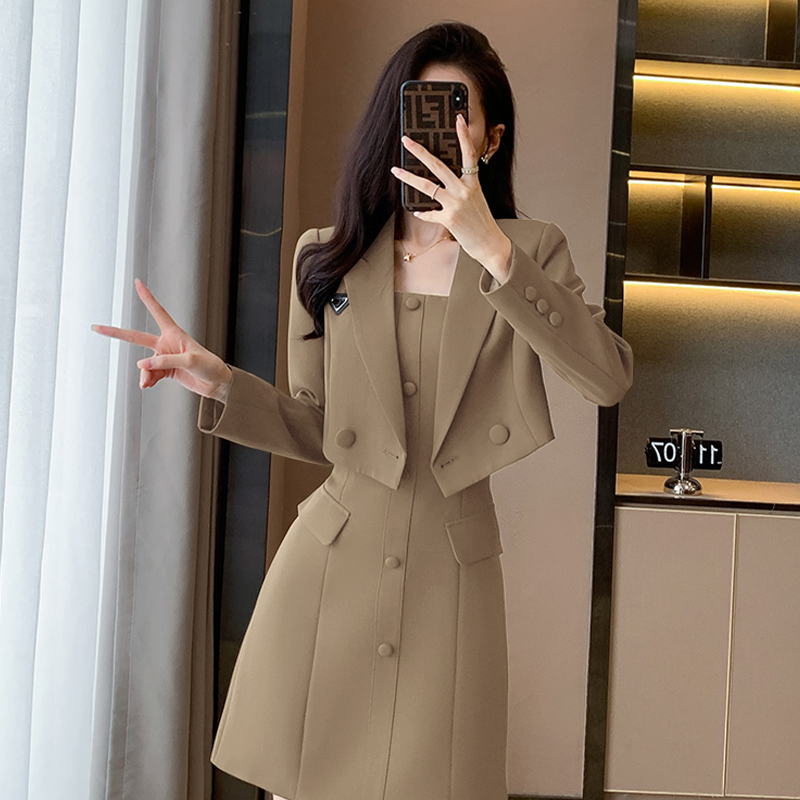 MY17262# 两件套高级感气质短款小西装套装女装新款两件套裙子女裝貨源...