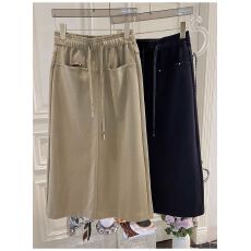 批发美式休闲前口袋中<b class='q'>长款</b>半身裙女夏季宽松一步裙子