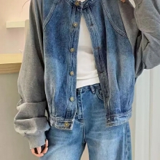 批发拼接<b class='q'>牛仔</b>外套欧洲站2025新款宽松欧货洋气上衣<b class='q'>夹克</b>叠穿<b class='q'>牛仔</b>女外套