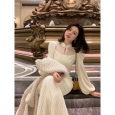 批发大Eees 白秀珠 温柔新中式<b class='q'>灯笼</b>袖旗袍<b class='q'>连衣裙</b>9.11晚8点上新