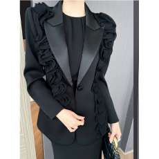 批发长袖西装外套女2026<b class='q'>秋</b>装新款高端轻奢设计感立体花朵西服收腰显瘦