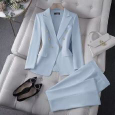 批发休闲白色职业套装女装秋冬季美业<b class='q'>美容院</b>化妆品店高级感西装<b class='q'>工作服</b>