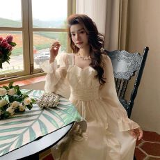 批发2026夏季新款茶歇法式桔梗温柔别致收腰显瘦<b class='q'>连衣裙</b>气质<b class='q'>公主裙</b>子女