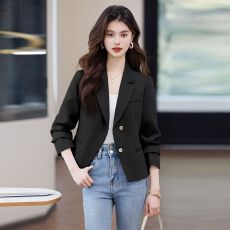 批发短款西装外套女春秋新款高级小个子时尚气质显瘦正肩西服爆款