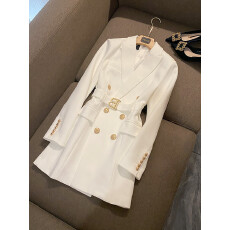 批发设计感小众收腰裙小个子中<b class='q'>长款</b>名媛<b class='q'>西装</b>连衣裙<b class='q'>女</b>高级感气质巴尔曼