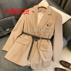 批发时尚英伦风~三角口袋宽松<b class='q'>休闲</b>西装外套女秋