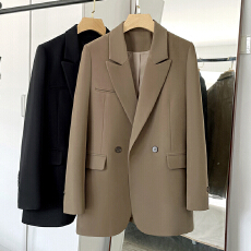 批发LOSTSOULS韩国咖色<b class='q'>小西装</b><b class='q'>外套</b><b class='q'>女</b>2026新款炸街设计感休闲西服上衣