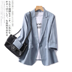 批发薄款小西装外套女2026新款夏季七分袖夏新款气质修身<b class='q'>西服</b>上衣女