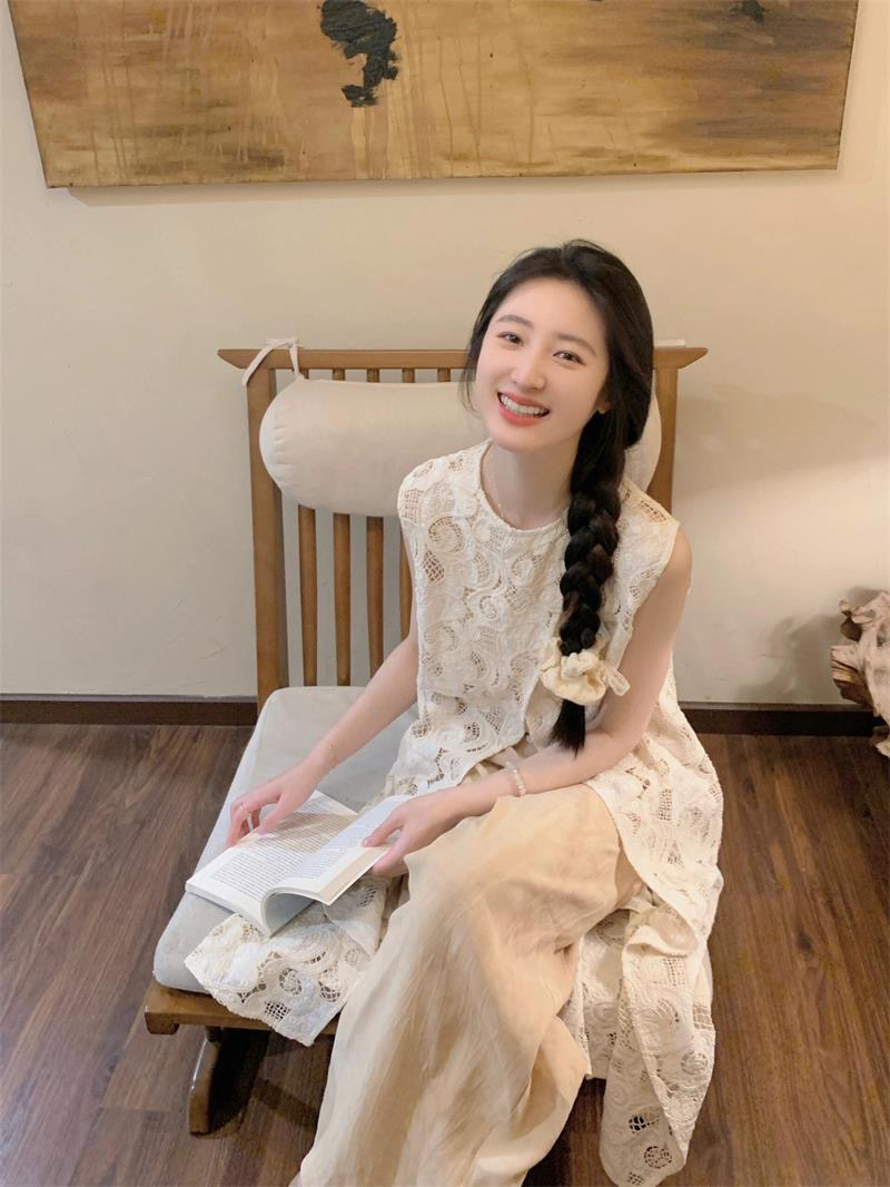 홀로우 아웃 자랑 침묵 국풍 새로운 중식 베스트 여자 2026 새로운 얇은 스타일 여름 레이스 오픈 가디건 중간 길이 트렌디