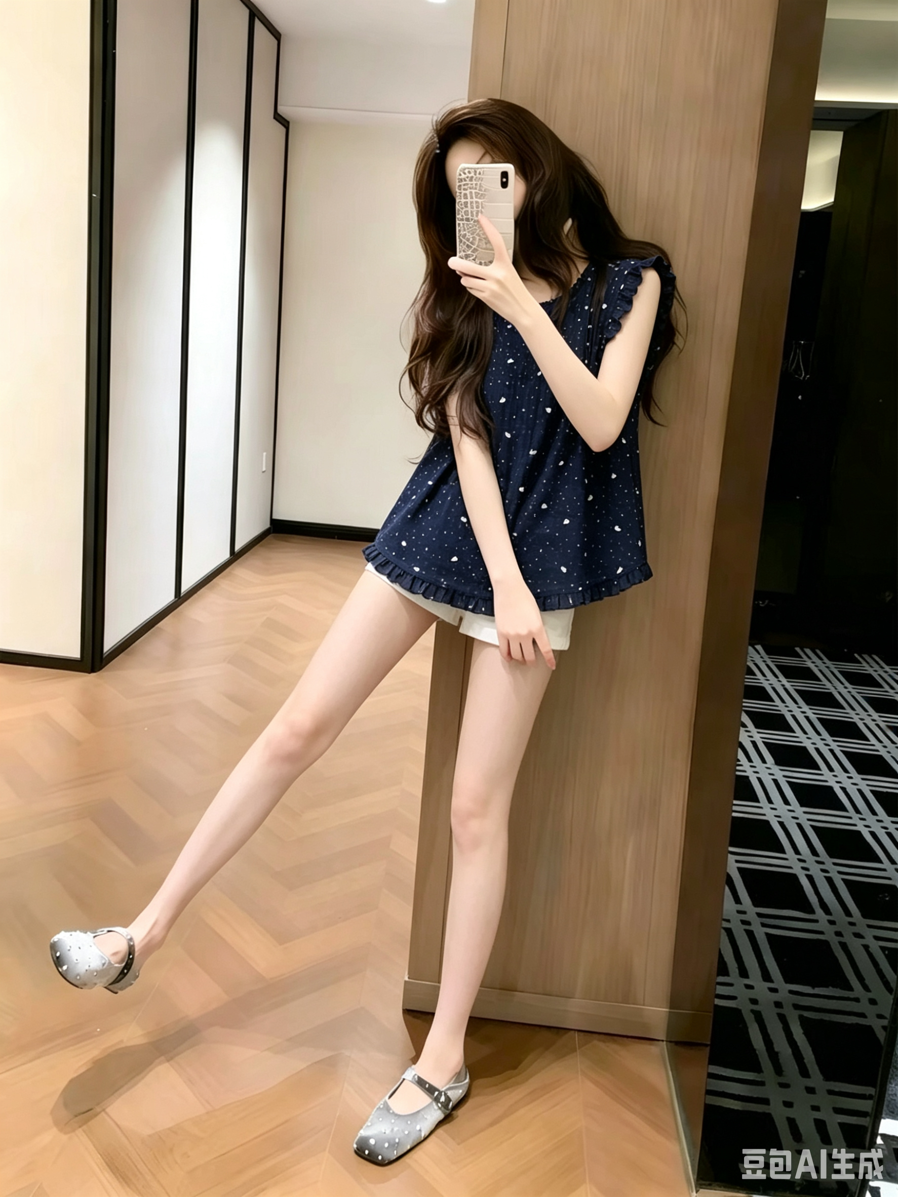 하트 귀 민소매 꽃무늬 셔츠 여름 2026 새로운 외국 가스 연령 감소 작은 셔츠 패션 다용도 맨위