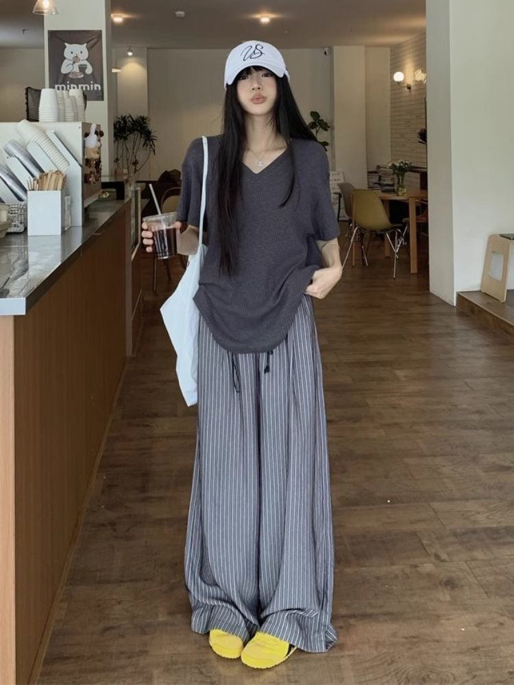 스포츠 슈트 여성 여름 학생 한국 스타일 루즈핏 슬림해 보이는 패션 인터넷 유명인 고급 센스 느긋한 바람 캐주얼 투피스 세트