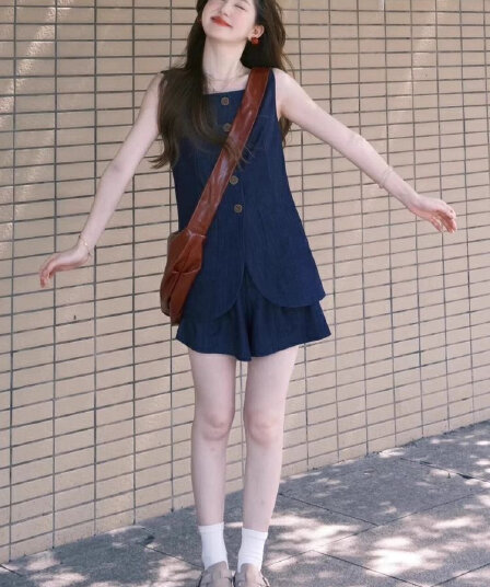 스포츠 슈트 여성 여름 학생 한국 스타일 루즈핏 슬림해 보이는 패션 인터넷 유명인 한 부서 반팔 반바지 캐주얼 투피스 세트