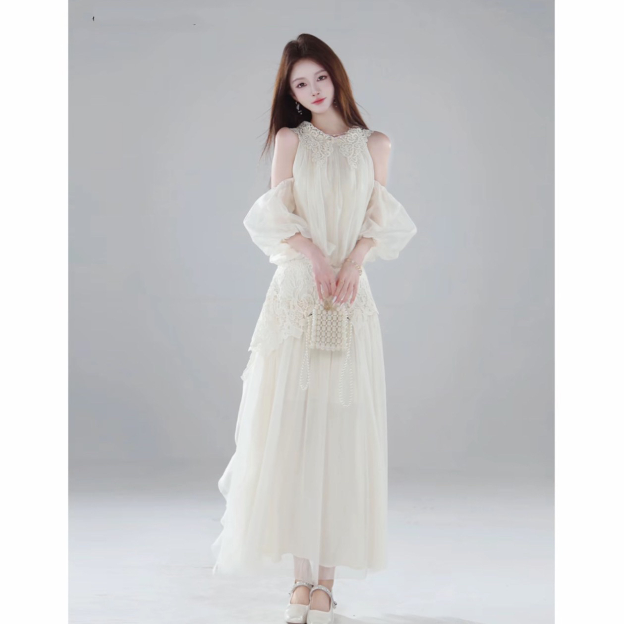 annelily 앤 하나 어디서? 연애 편지 여름 새로운 외국 가스 빛 럭셔리 무거운 작업 레이스 세트 at2